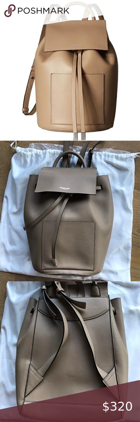 Michael Kors Collection Miranda Dune Backpack Bucket Leather Bag In