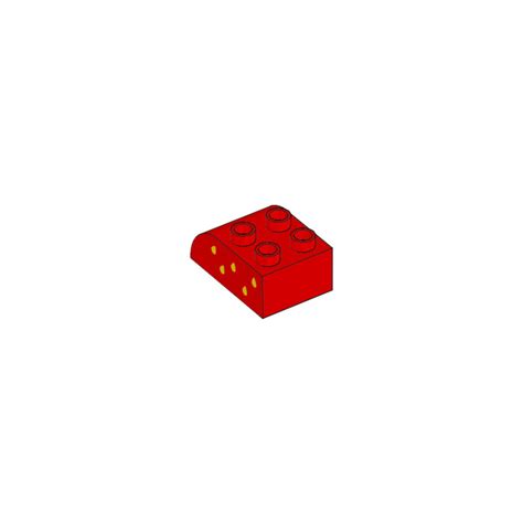 Duplo Red Brick 2 X 3 With Curved Top With Yellow Seeds Left 2302