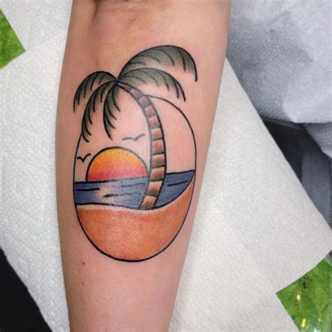 Top 59 Palm Tree And Sunset Tattoo Latest In Cdgdbentre