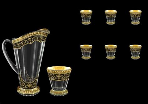Версаче Глава Лаура черная Набор графин + стаканы (1+6) 7 пр Astra Gold ...