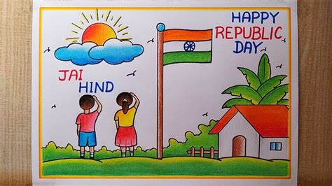 Republic Day Drawing Easy Republic Day Poster Drawing How To Draw