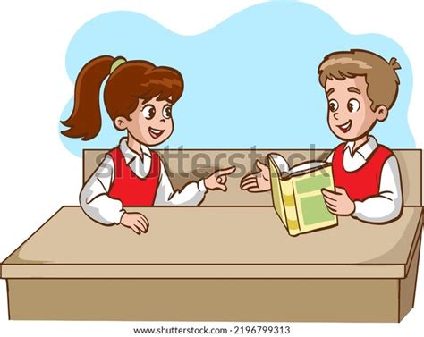 Vector Illustration Study Students Talking Together Stock Vector (Royalty Free) 2196799313 ...