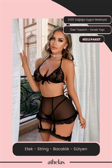 Genel Markalar Premium Lingerie Dantel Detaylı Seksi Tül Etekli Ve