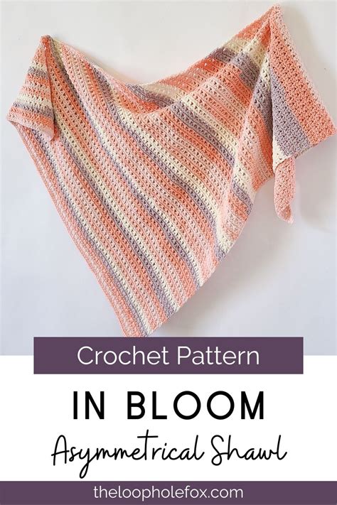 The In Bloom Asymmetrical Shawl Is A Free Crochet Triangle Shawl