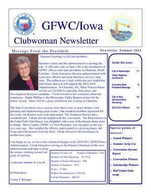 Fillable Online Gfwciowa Gfwc Of Minnesota Newsletter General