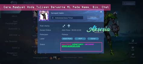 Cara Membuat Kode Tulisan Berwarna Ml Pada Nama Bio Chat Aksesia