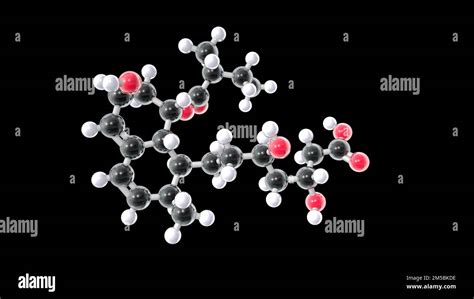 Pravastatin Drug Molecular Model This Is A Statin Drug Used To Treat