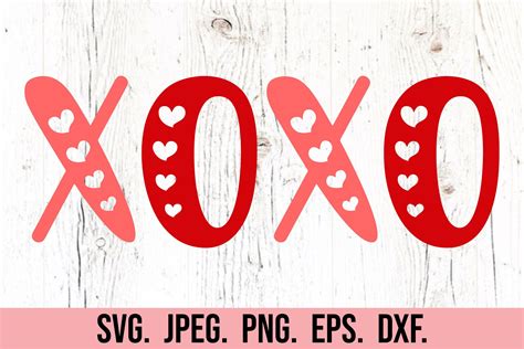 Xoxo Svg Hugs Kisses Valentines Day Graphic By Happyheartdigital