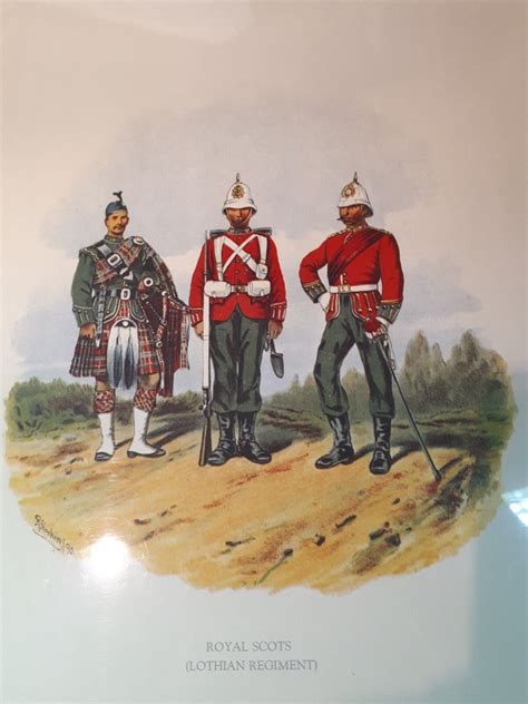 Vintage British Army Royal Scots Lothian Regiment Print Richard