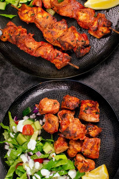 Tandoori Chicken Tikka Kebab Indian Style Skewers For Starter Or Main