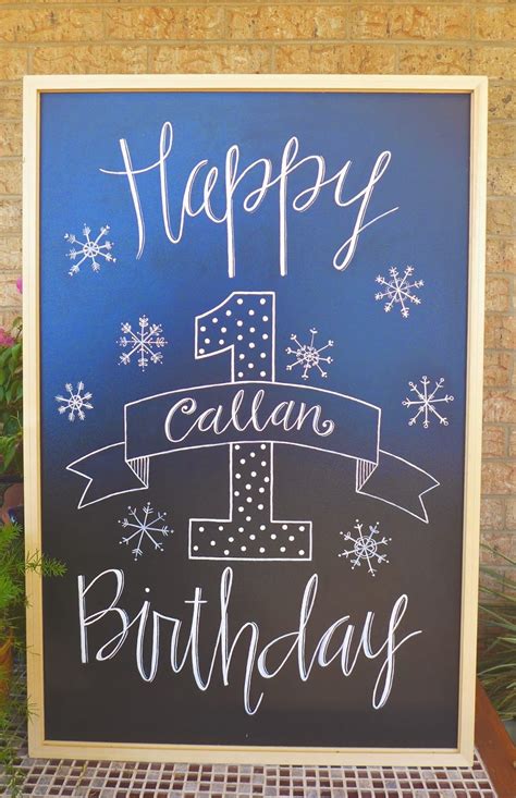 Calligraphy Happy Birthday Chalkboard