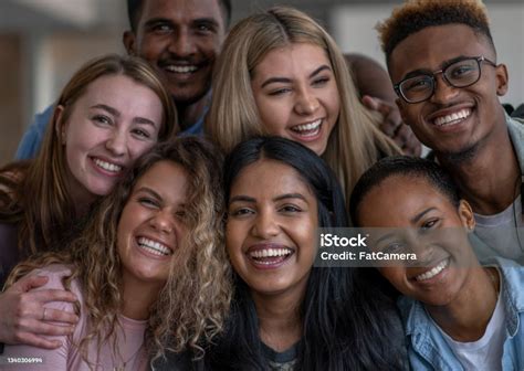 Multiethnic Group Of University Students Portrait Stock Photo