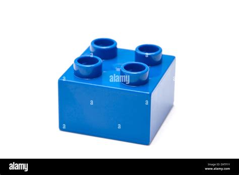 Blue Building Block Isolated On White Stock Photo Alamy