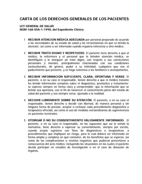 Carta De Derechos De Los Pacientes By Capasi Issuu