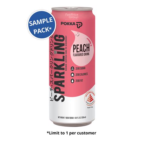 Sample Pokka Sparkling Flavoured Drink Peach NTUC FairPrice