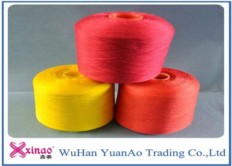 Virgin Ring Spun Polyester Dyed Yarn For Sewing Thread Red Yellow