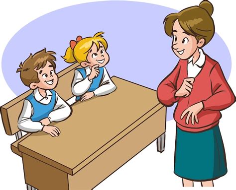 Premium Vector Teacher And Students Teaching In Classroom Cartoon Vector