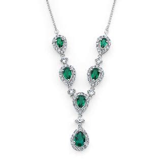 Lab Created Emerald Sterling Silver Pendant Necklace - Jewelry ...