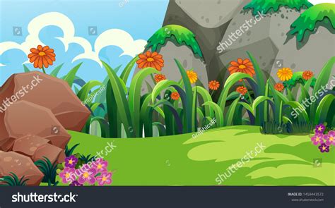 Empty Background Nature Scenery Illustration Stock Vector (Royalty Free ...