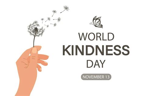 World Kindness Day Banner November 13th Holding Hand With Fluffy Dandelion And Butterfly