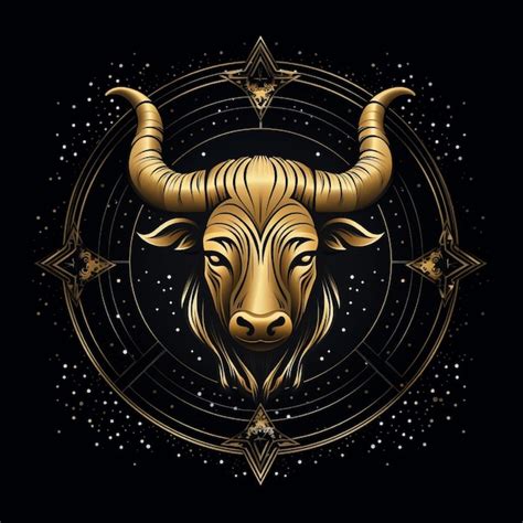 Awesome Logotipo De Un S Mbolo Del Zodiaco Tauro L Nea De Arte Oro Y