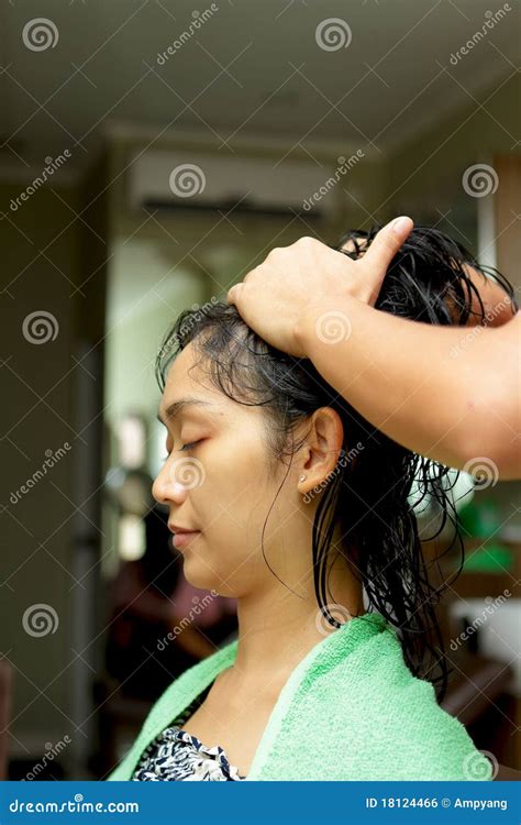 Hair Massage At Hairdressing Salon Royalty Free Stock Image - Image: 18124466