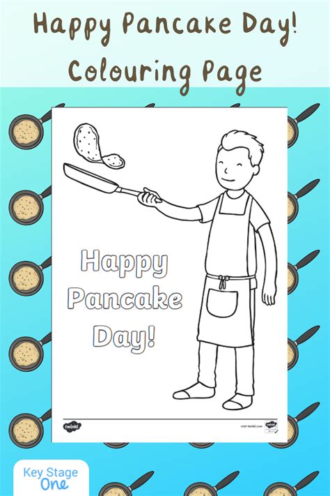 Happy Pancake Day Colouring Page