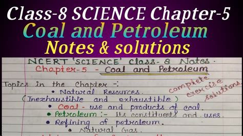 Coal Petroleum Class 8 Science Chapter 5 Notes And Solutions YouTube