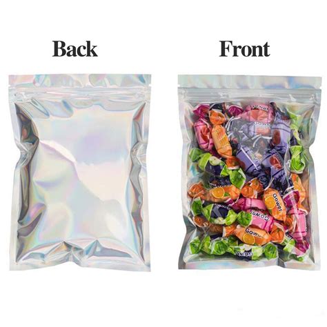 150pcs Holographic Mylar Foil Ziplock Bag Resealable Food Storage Bag