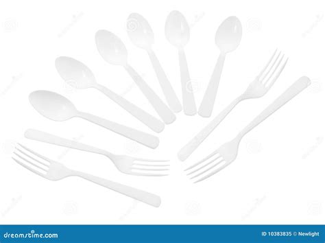 Plastic Spoons and Forks stock image. Image of white - 10383835