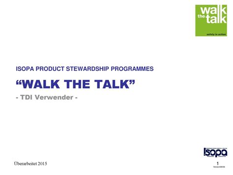 WALK THE TALK TDI Verwender Ppt Herunterladen