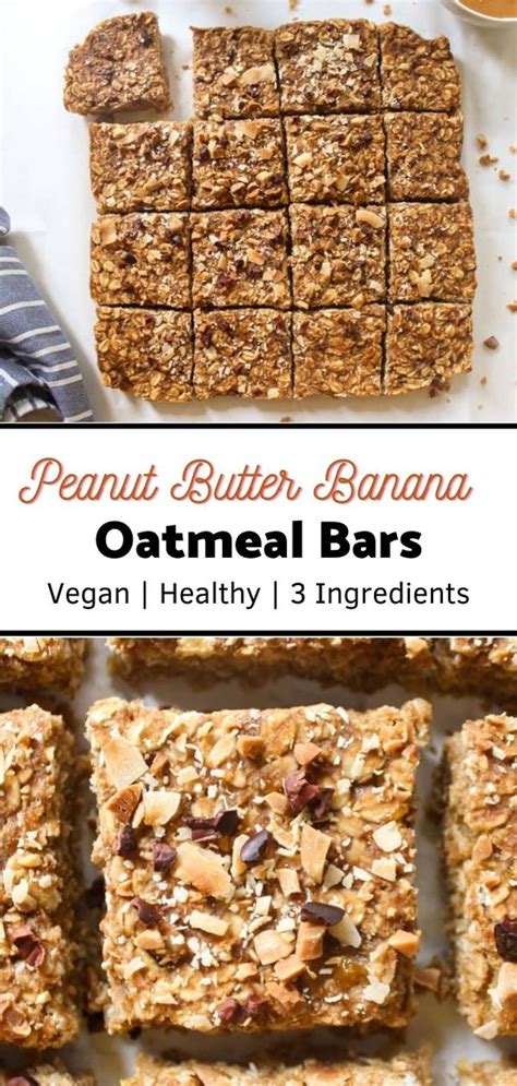 Peanut Butter Banana Oatmeal Breakfast Bars Recipe Easy Oatmeal