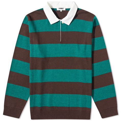 Ymc Rugby Shirt Green Brown End