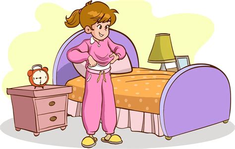 Girl Getting Out Of Bed Changing Cartoon Vector 17588809 Vector Art At