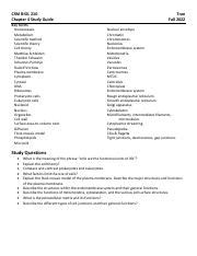 01 210 Ch04 StudyGuide Pdf CSM BIOL 210 Chapter 4 Study Guide Key