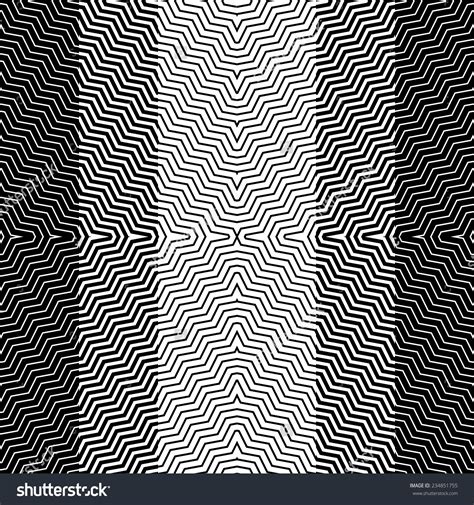 Op Art Design Repeating Zig Zag Striped Vector Seamless Pattern Op Art