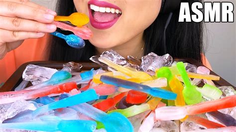 Asmr Ice Eating Edible Spoons Ice Cracking Eating Sounds No Talking