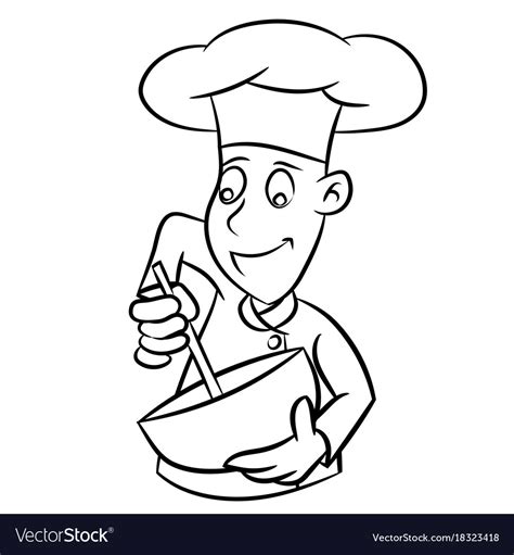 Picture Of Cartoon Chef Outline - Cartoon of an outlined chef pig ...