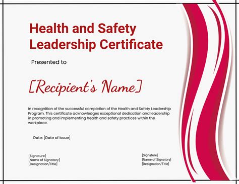 Free Printable Health And Safety Certificate To Customize Online