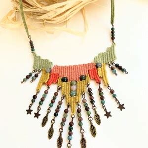 Woven Necklace Fiber Necklace Kilim Necklace Handwoven Etsy