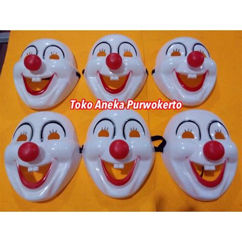 Jual Topeng Badut Platik Clown Cosplay Murah Lucu Festival Karnaval