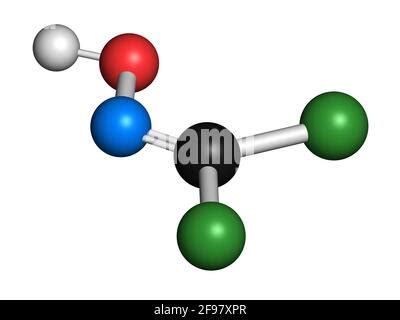 Phosgene oxime chemical weapon molecule. Stylized skeletal formula ...