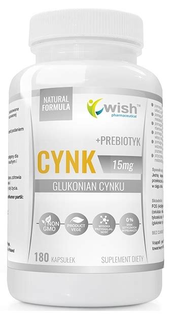 Cynk Glukonian Cynku Mg Prebiotyk Produkt Vege Kapsu Ek