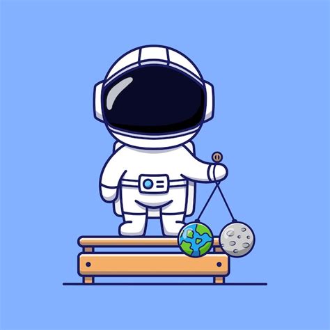 Premium Vector Cute Astronaut Character Playing Clackers Ball