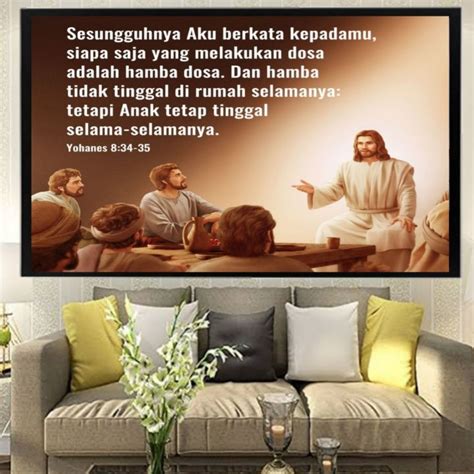 Poster Cetak Hiasan Dinding Jumbo Gambar Ayat Firman Yesus Ukuran