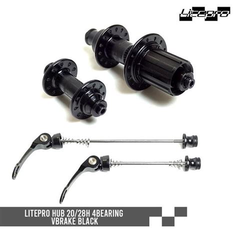 Jual LITEPRO HUB 20 28H 4BEARING VBRAKE BLACK Di Lapak Deeje Bike