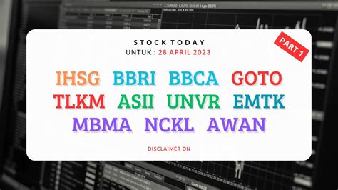 Analisa Saham Investzone April Ihsg Bbri Bbca Goto Tlkm Asii