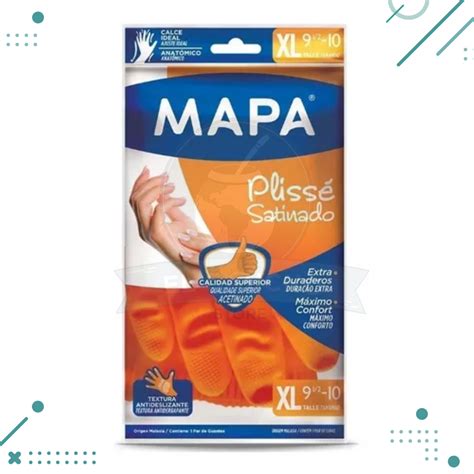 Guantes MAPA Para Limpieza PLISSE SATINADO Resistentes Talla Grande XL