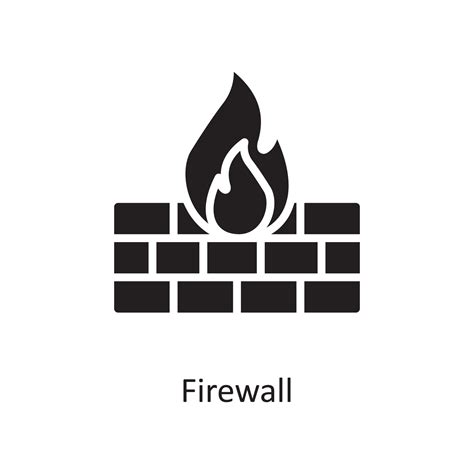 Firewall Vector Solid Icon Design Illustration Cloud Computing Symbol