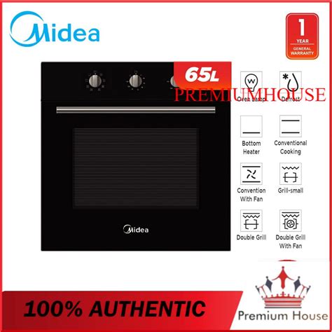 Midea Mbo M1865 65l Built In 60cm Oven Mbom1865 With Rotisserie Midea 70l Mbo D0870 70l